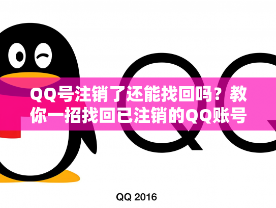 QQ号注销了还能找回吗？教你一招找回已注销的QQ账号